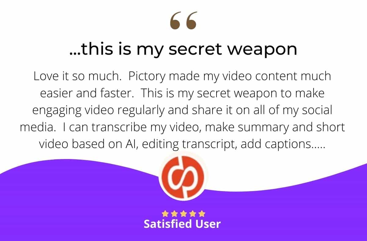Pictory - Testimonial for Bloggers
