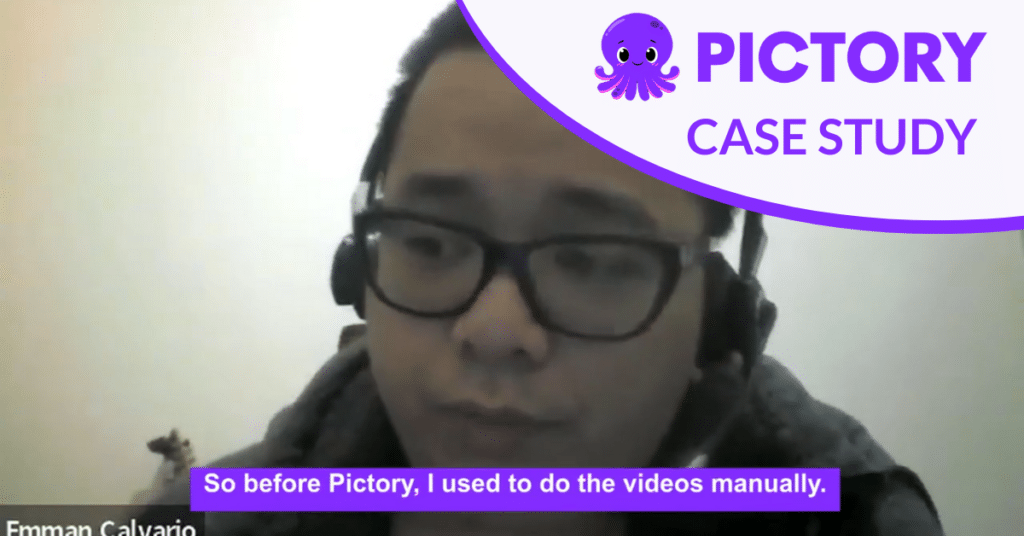 Video Creator – Emmanuel Calvario Today he talks to us about being awarded work from clients gained in our Facebook group, and how he is enjoying the evolution of Pictory. And, why he believes we are the best in the market.