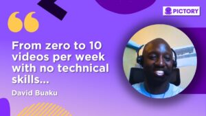 David Buaku creates more content with Pictory