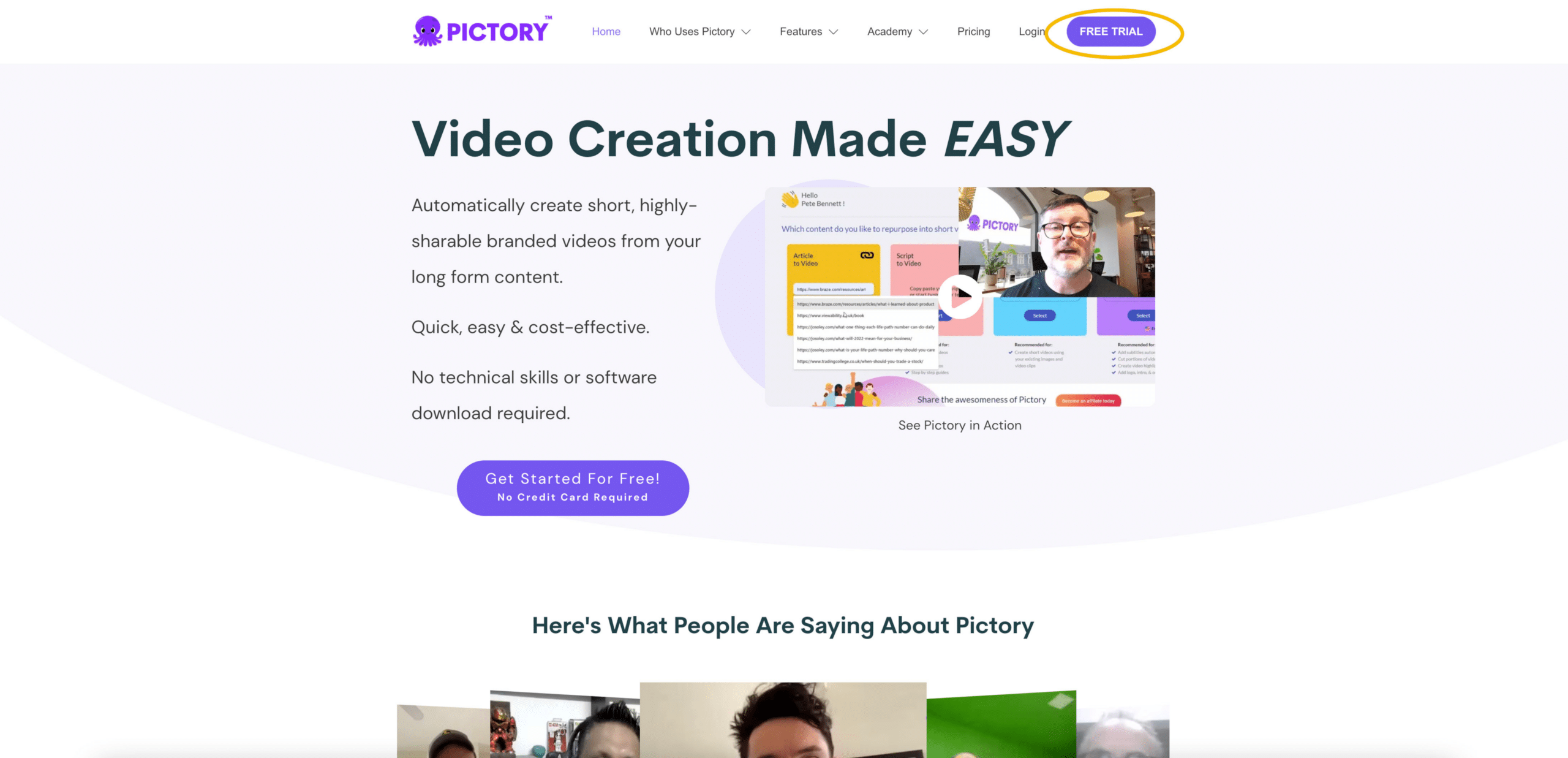 Free Pictory AI Video Editor Trial