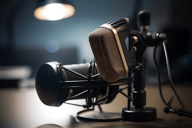 podcast, microphone, music