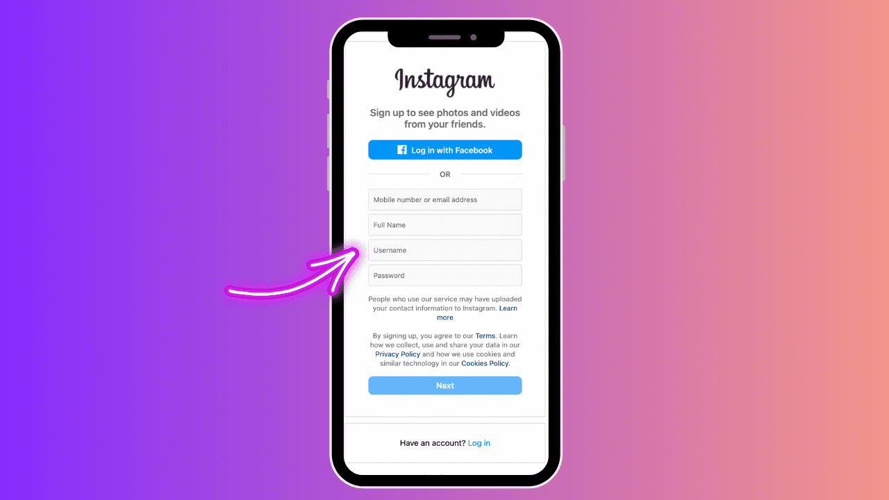 As you create your Instagram account, you’ll be prompted to enter your personal information, including your full name, email address, date of birth, and phone number. 