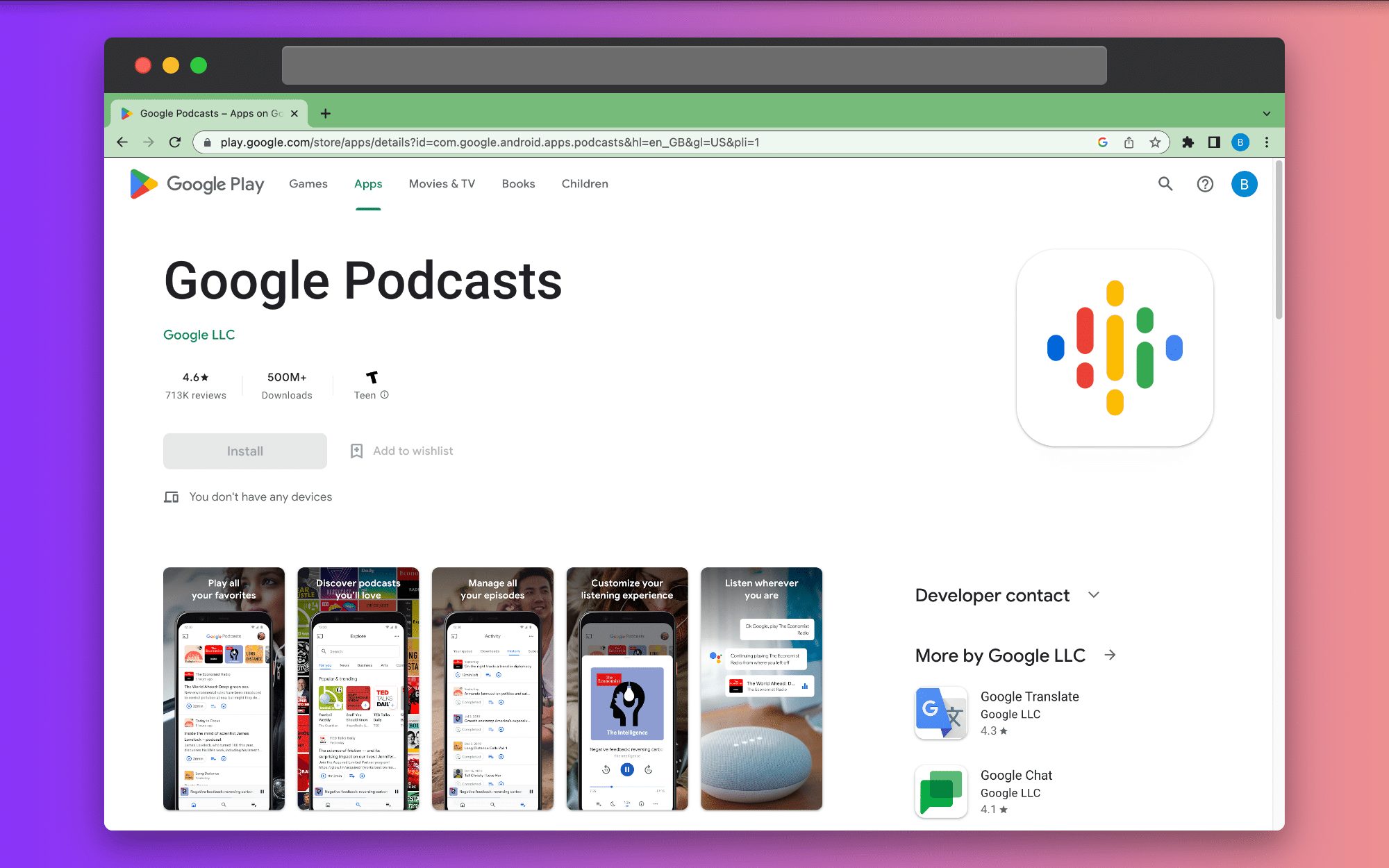google podcast app