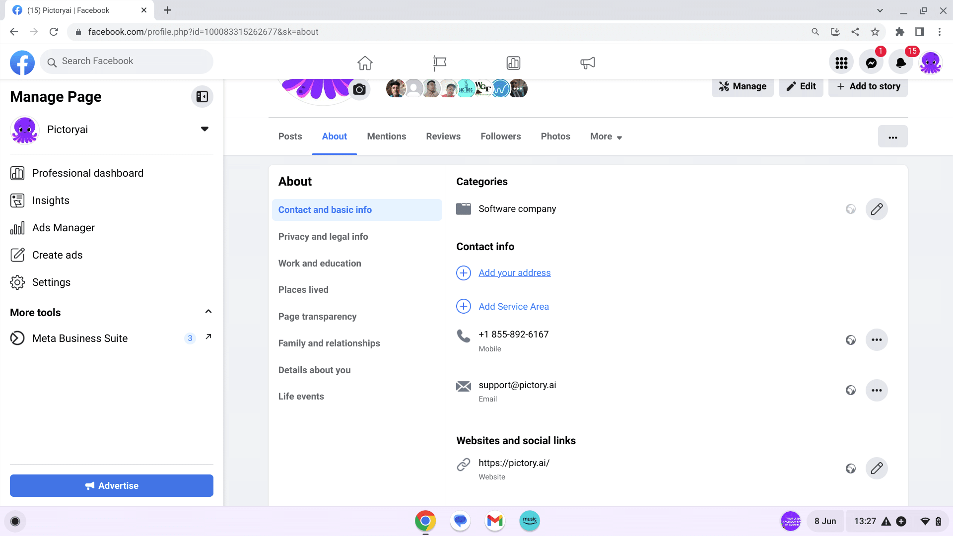 edit your Facebook About section