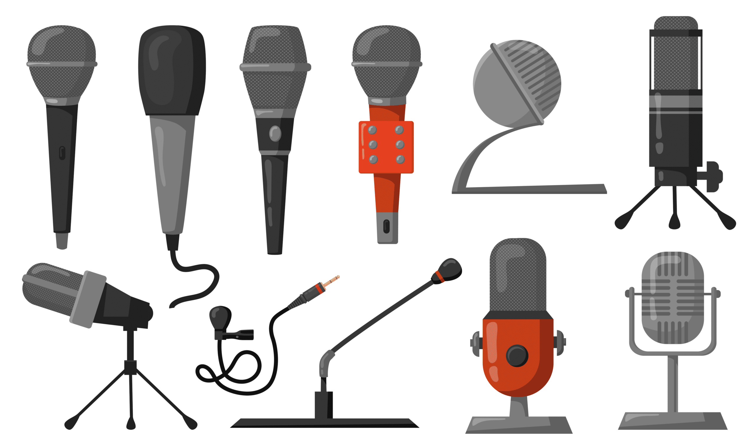 a range of different types of microphones