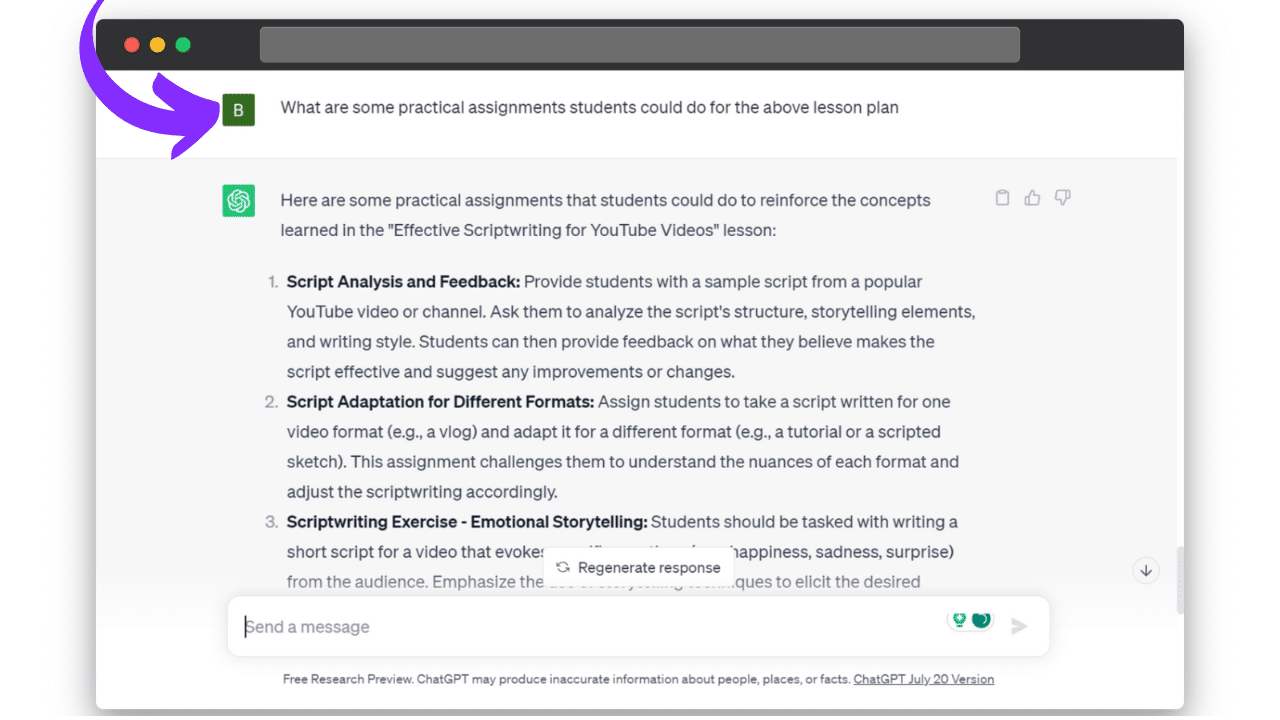 Chat GPT's suggestions for practical assignments for the above lesson plans.