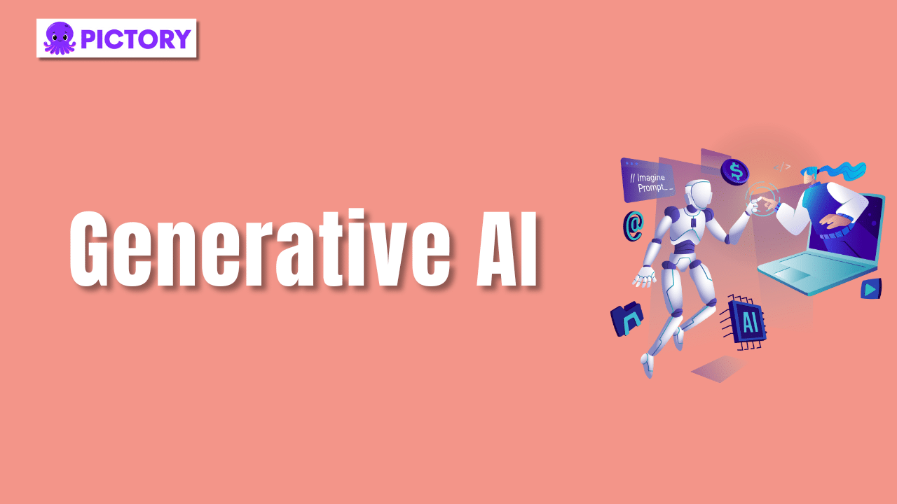 Visual heading image 'Generative AI' with an illustration of an AI robot