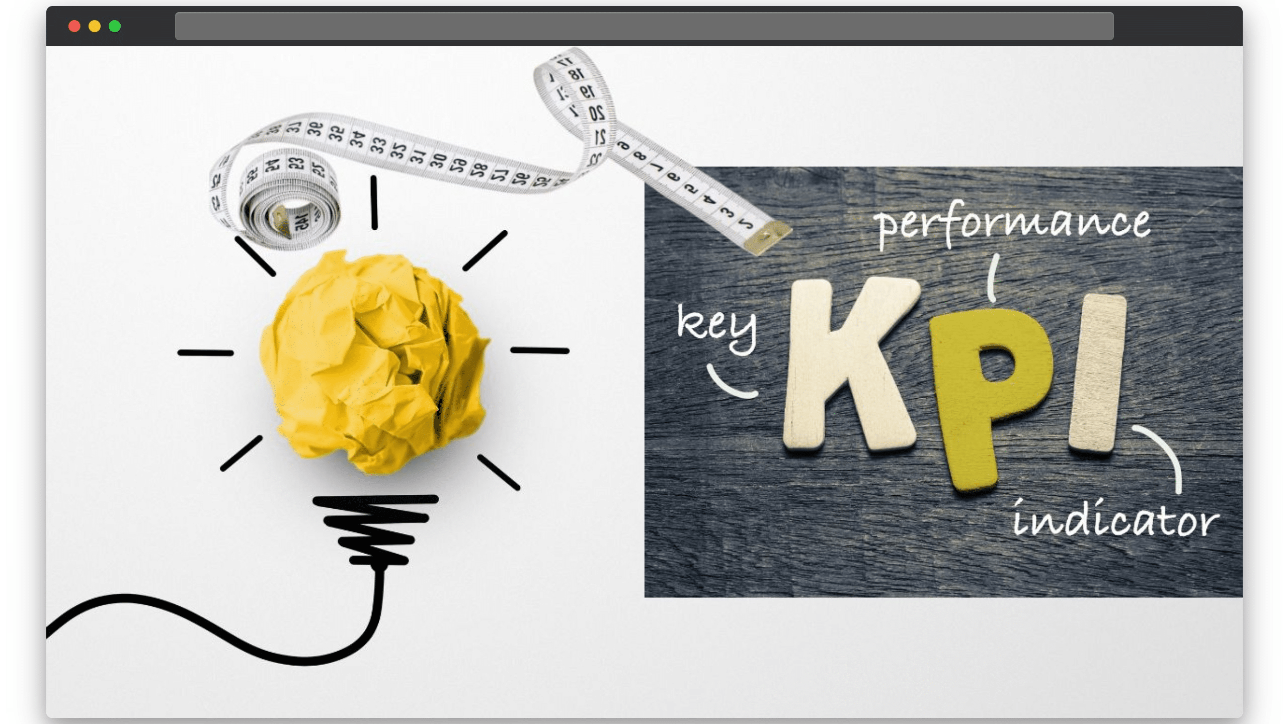 KPI, or key performance indicator, and a lightbulb