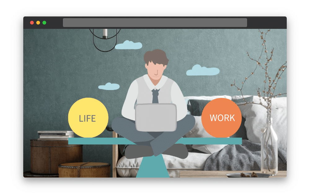 An image displaying how working remotely can promote a healthy, work-life balance.