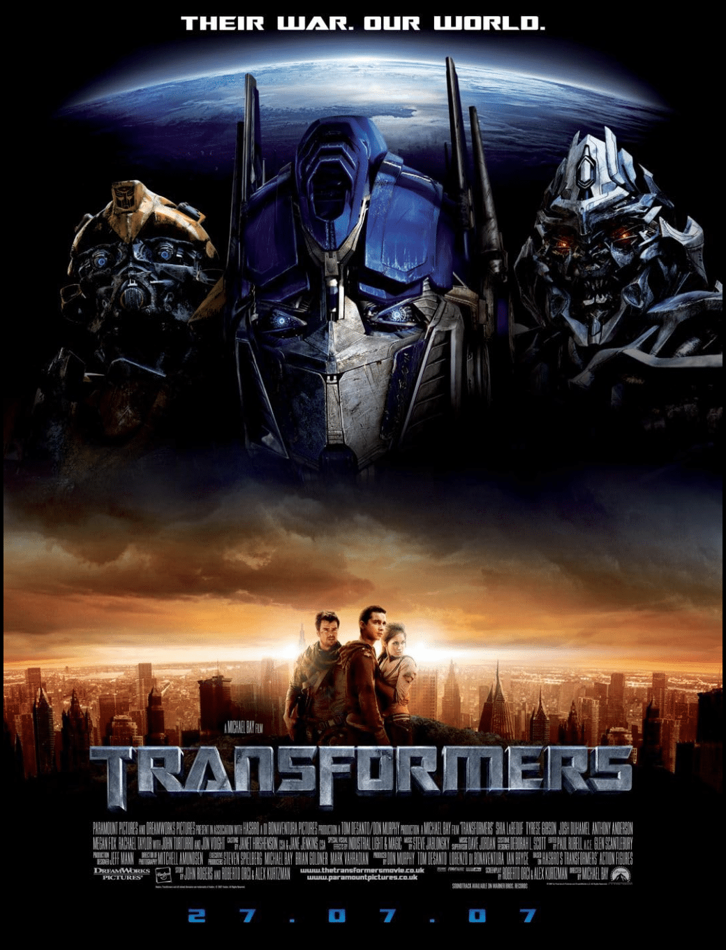 Transformers movie poster Courtesy of IMBD