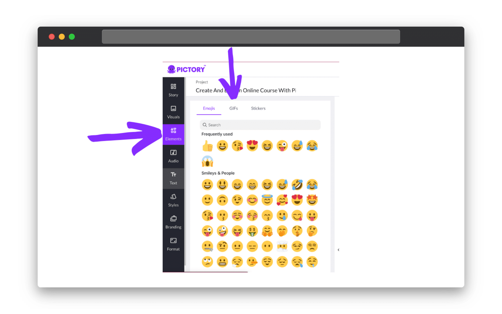 Add emojis, stickers, and GIFs to your video projects in seconds