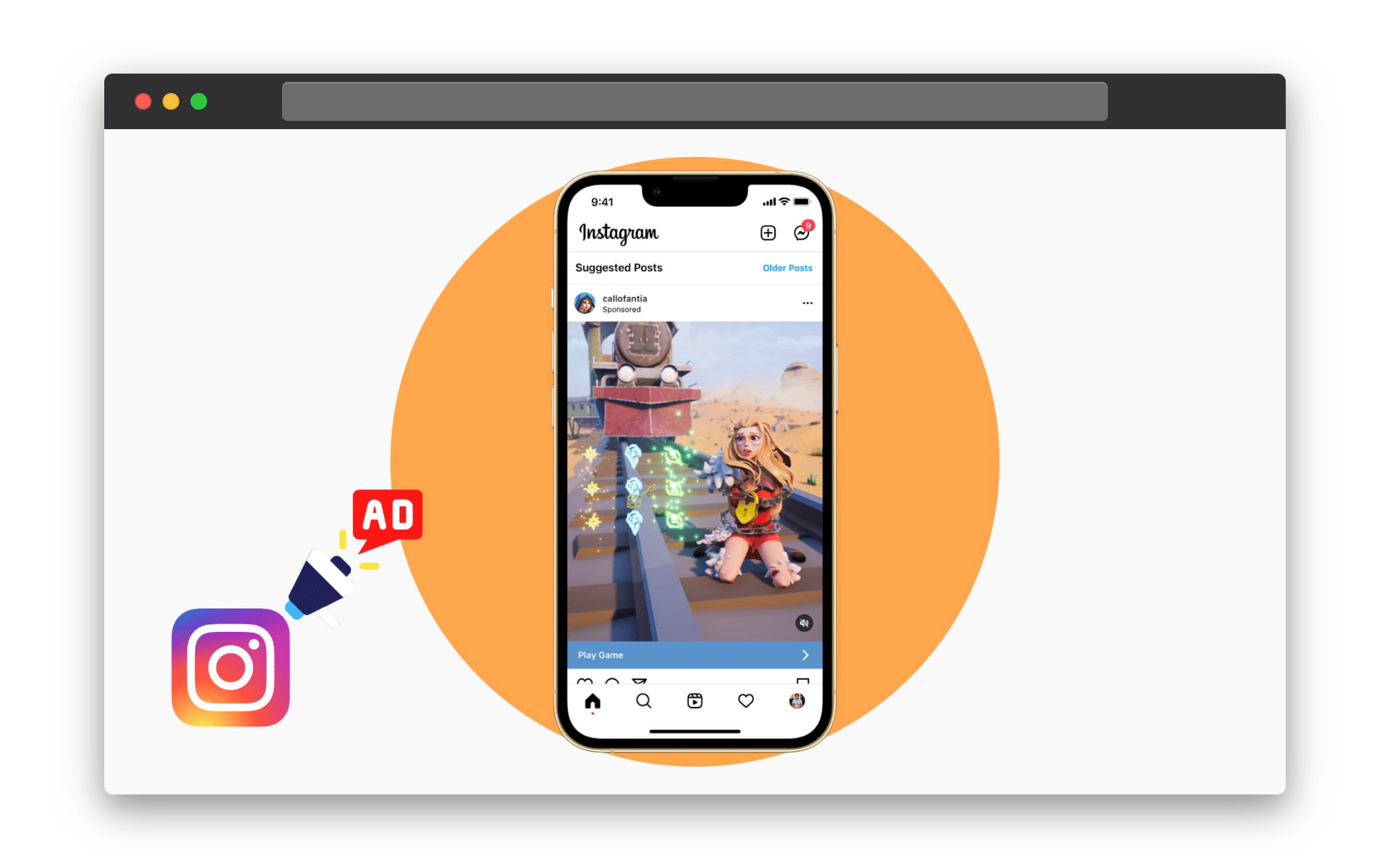 An example of what a typical AD will look like in Instagram.