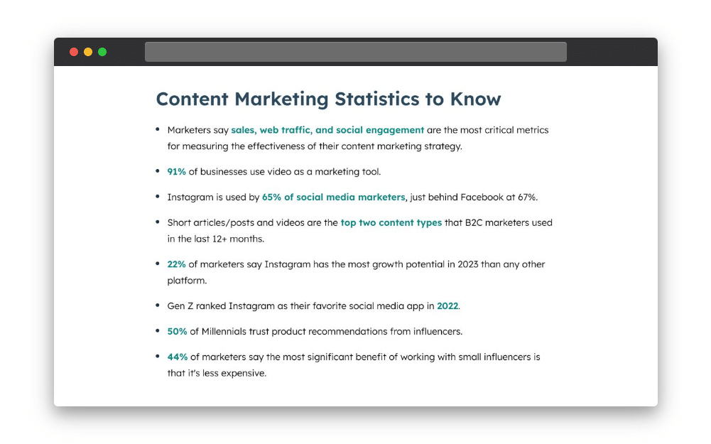 2023 content marketing statistics. Highlighting the importance of video marketing.