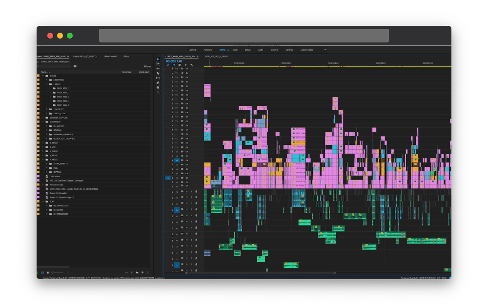 A complicated project in Premiere Pro.