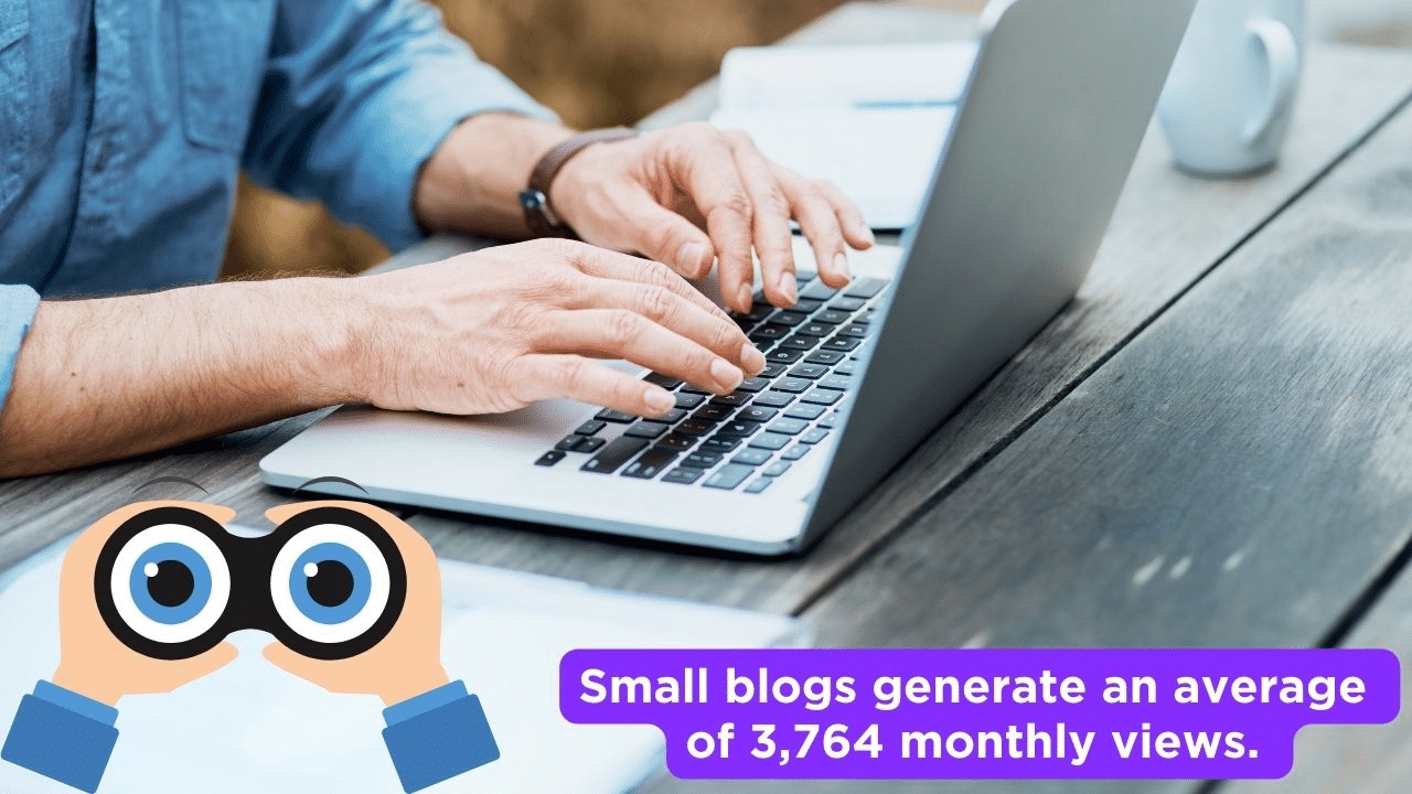 Statistics showing the average monthly viewers of small blogs.
