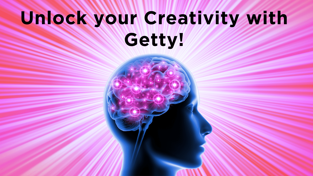 head exploding image with caption 'unlock your creativity with Getty'