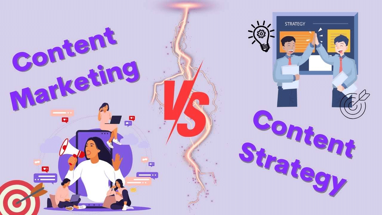 Infographic of Content Marketing vs. Content Strategy