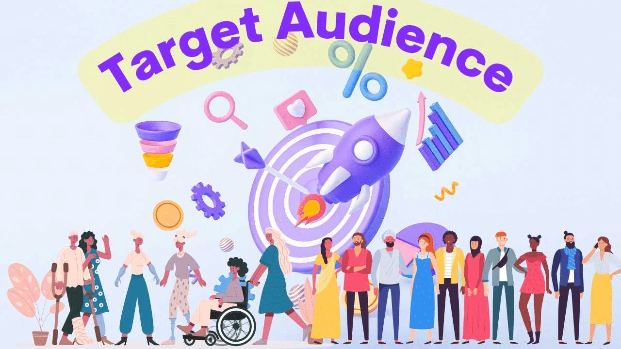Target Audience infographic with different types of people 