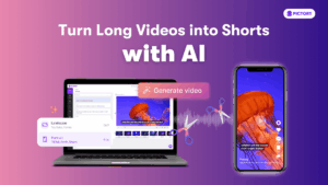 Blog Thumbnail reading 'Turn long videos into shorts with AI'
