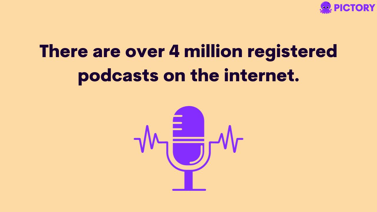 Infographic showing a podcast statistic.