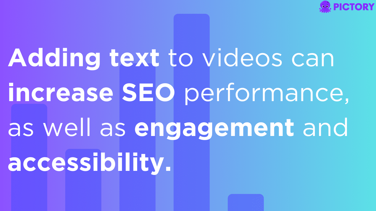 Infographic showing a statistic about adding text to videos.