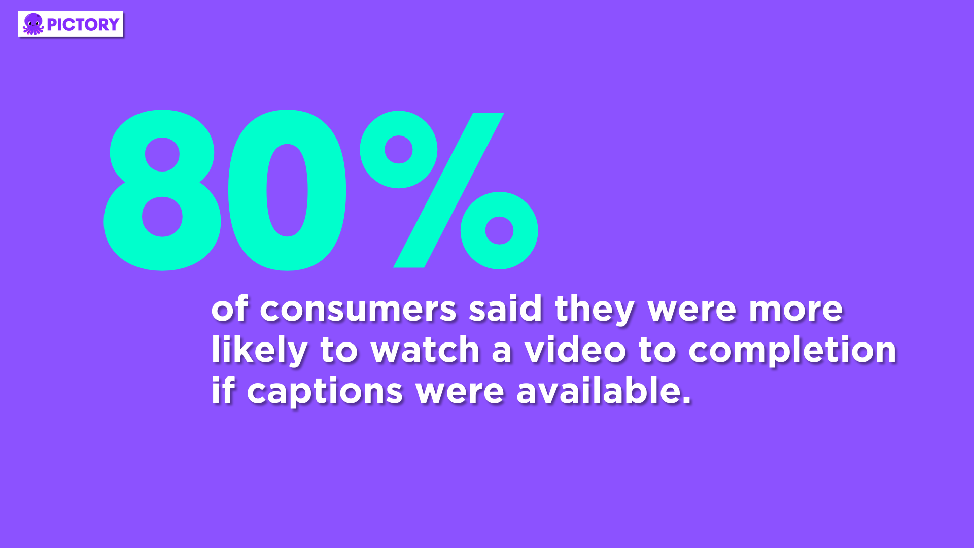 Video consumer statistic, inforgraohic, 80% of consumers said they were more likely to watch a video to completion if captions were available.