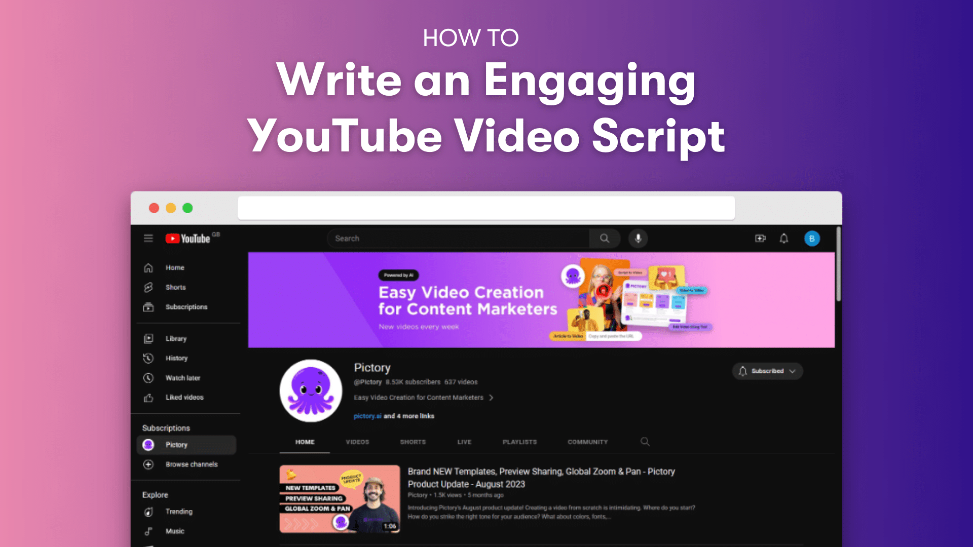 How to Write an Engaging YouTube script blog thumbnail
