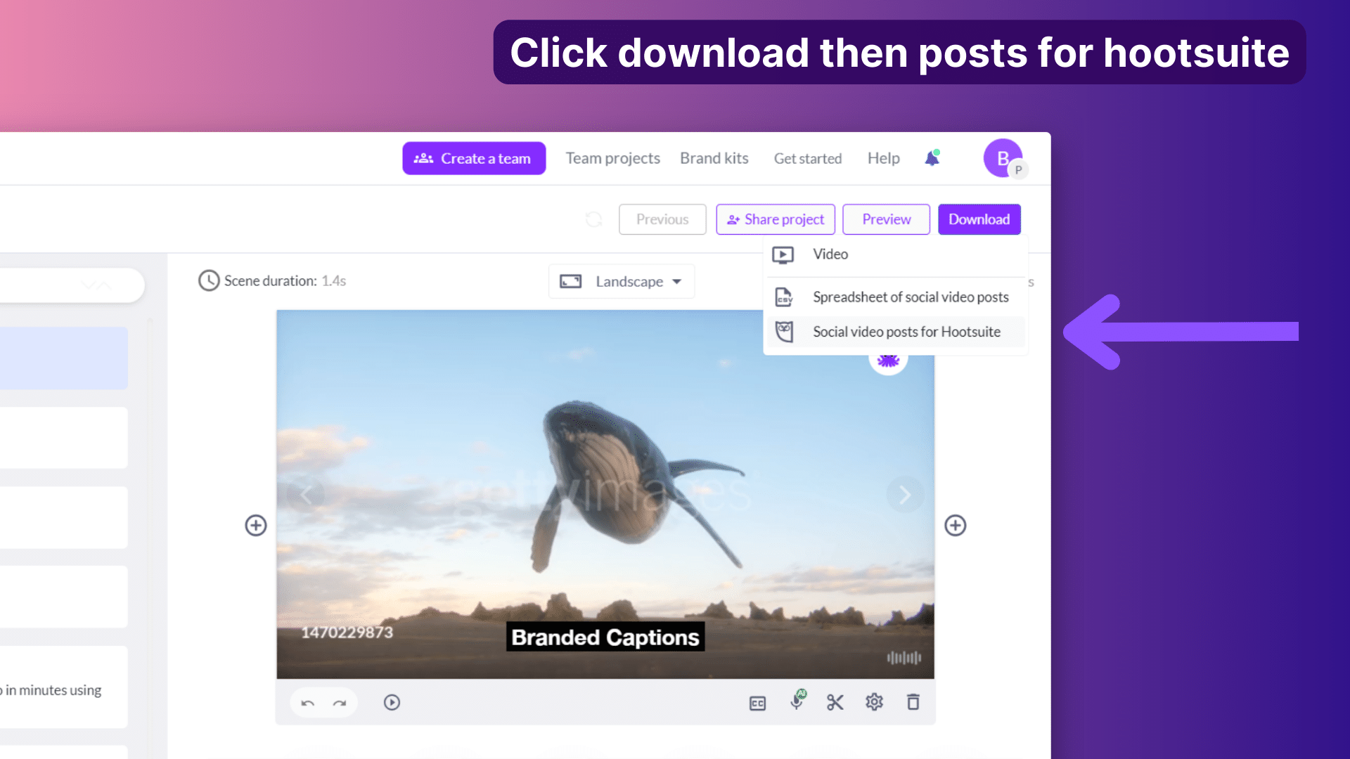 Pictory users can enjoy a Hootsuite integration 