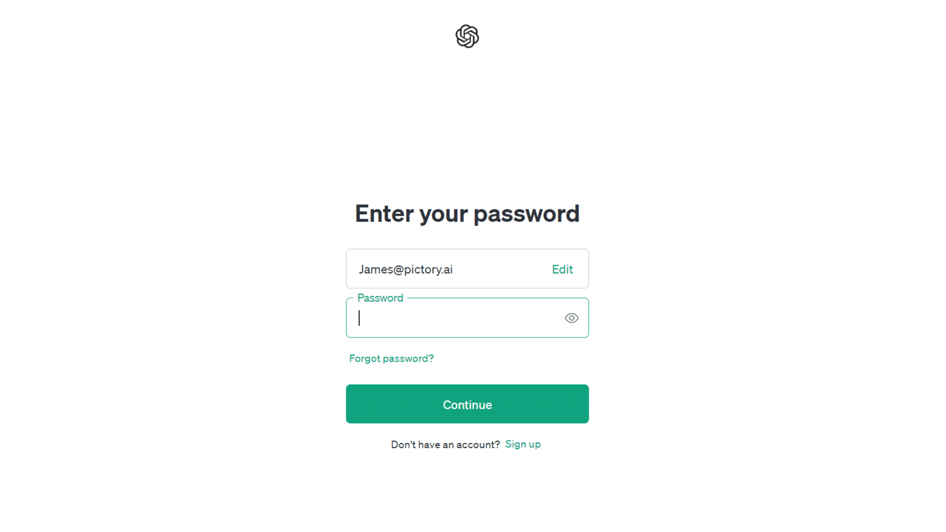 Enter your email adress and password