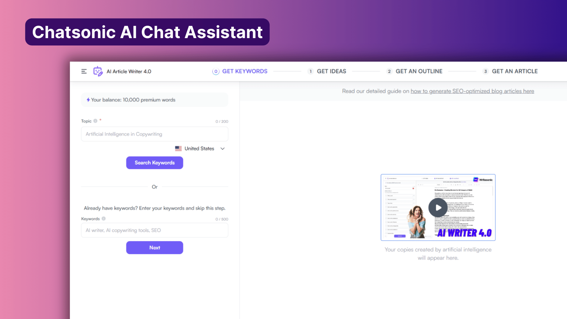 Chatsonic AI Chat Assistant