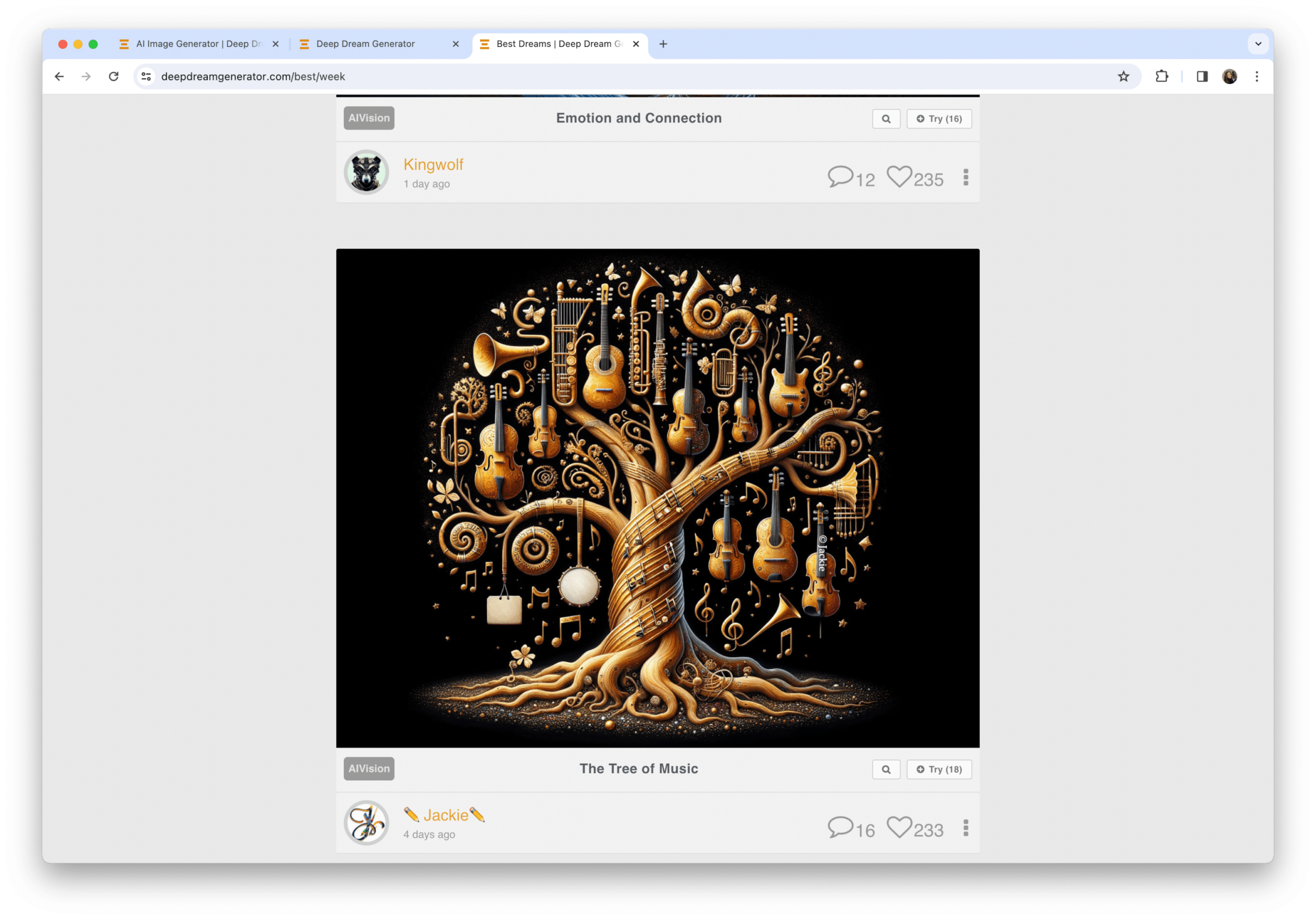  Deep Dream Generator music tree image