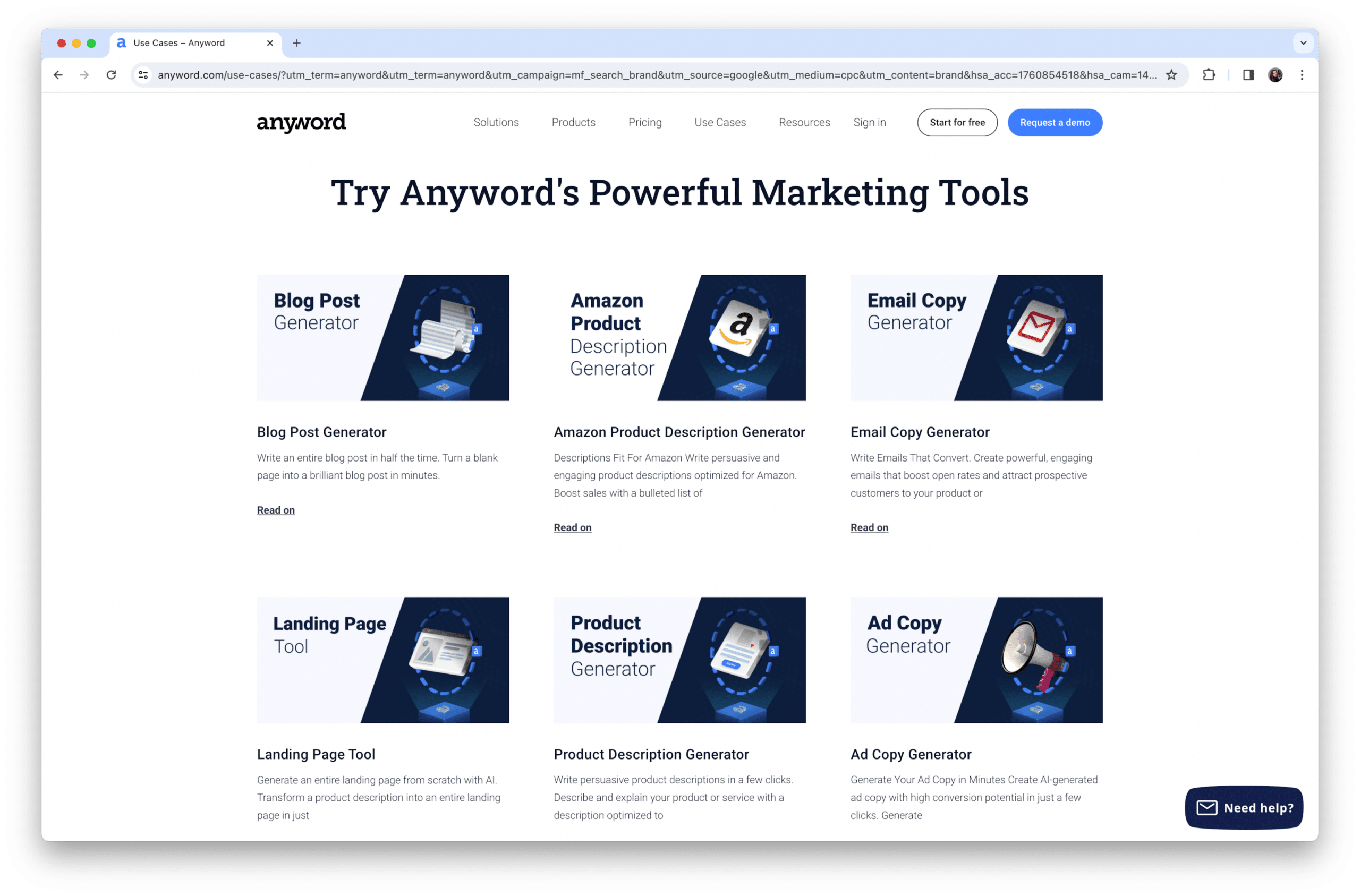 Anyword marketing tools