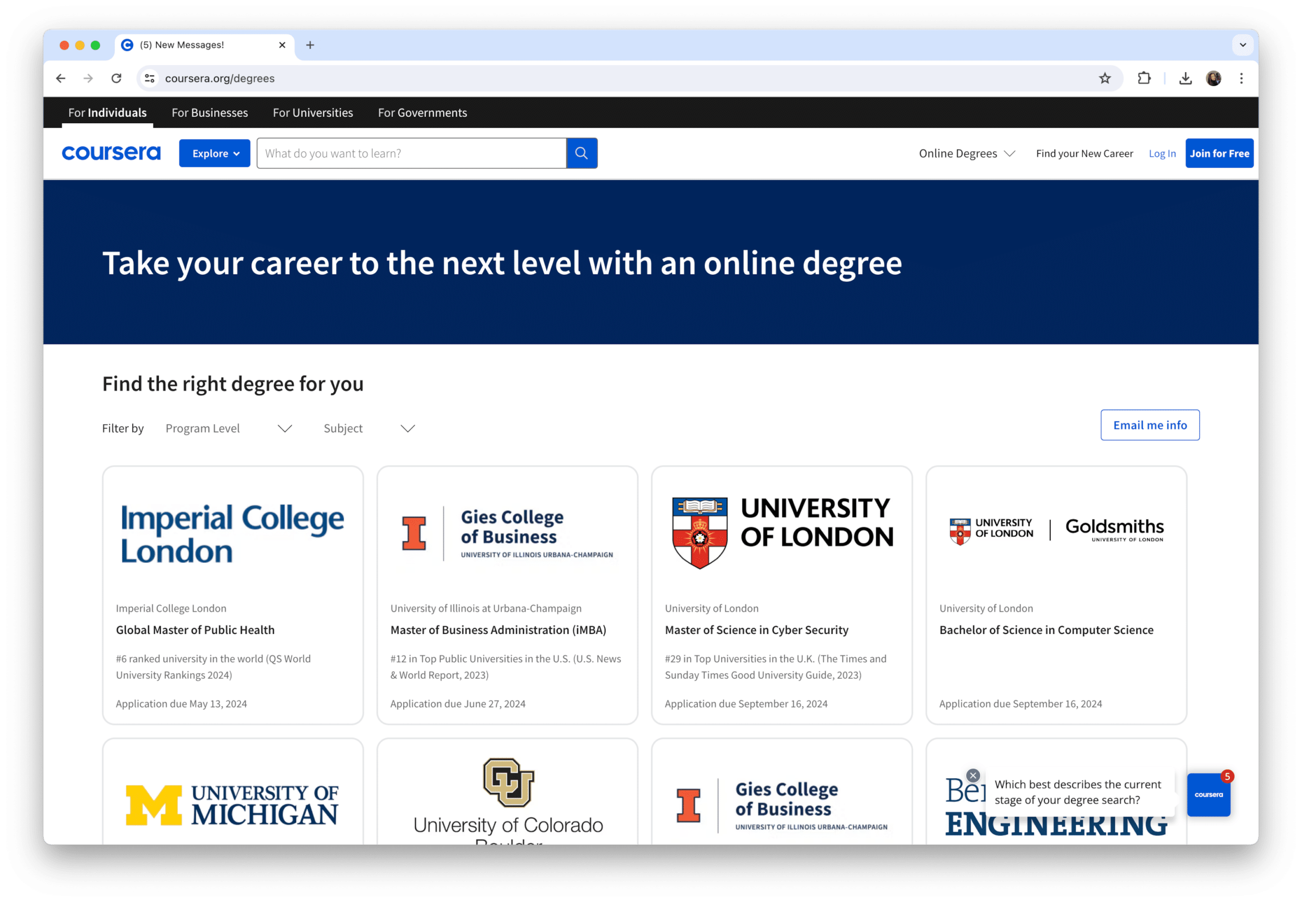 Coursera degrees
