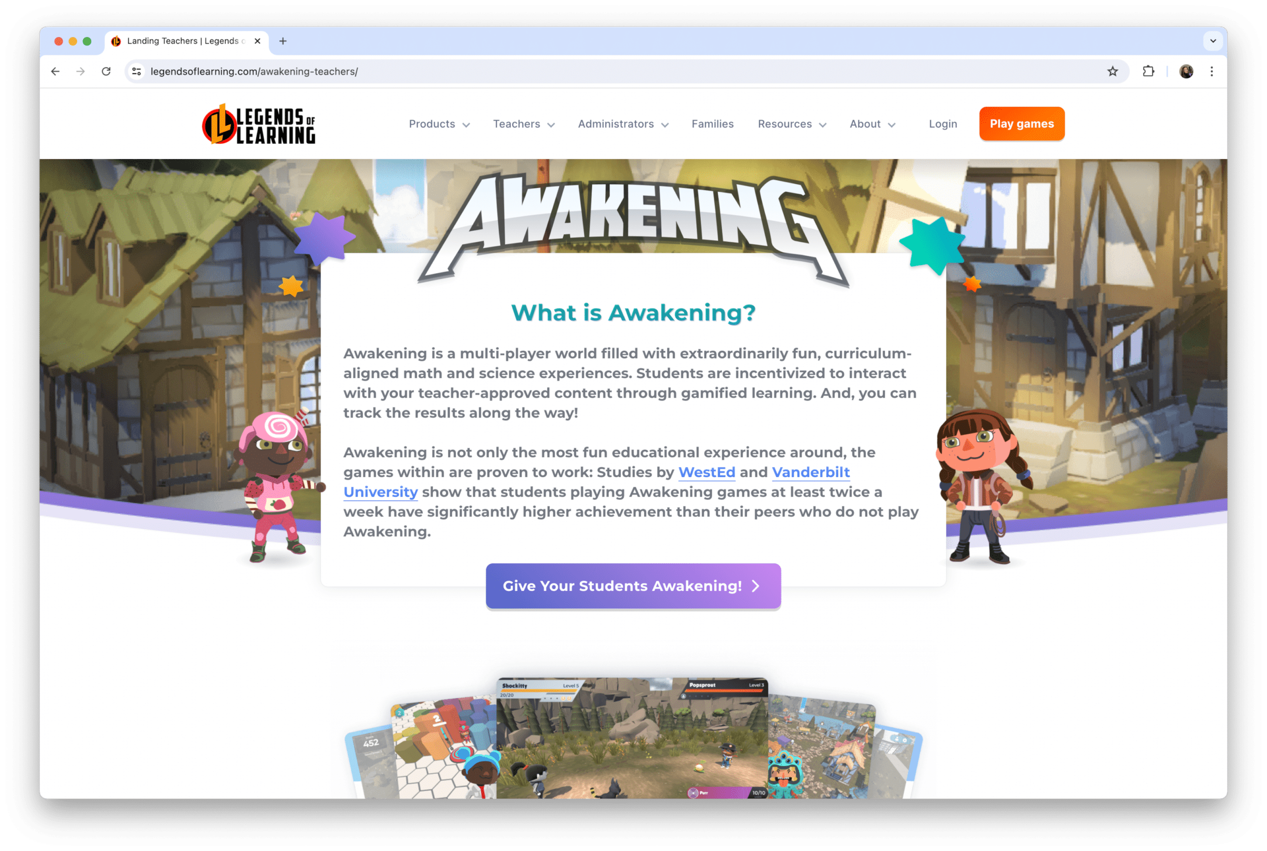 what is awakening landing page