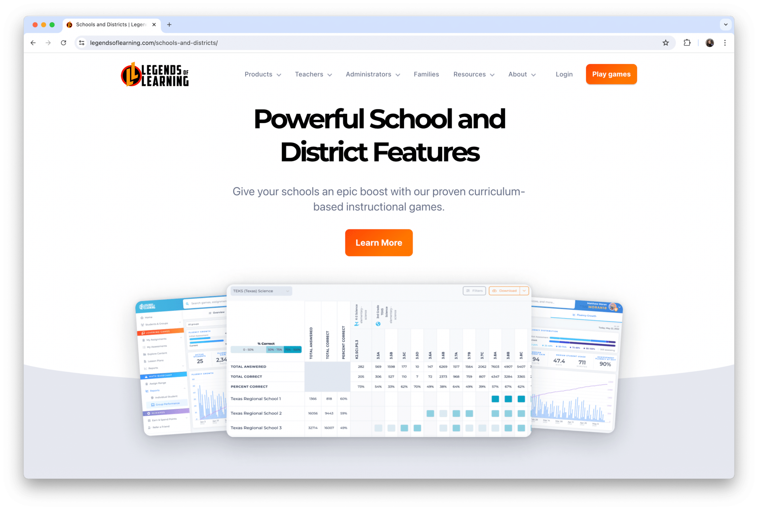 school and district features