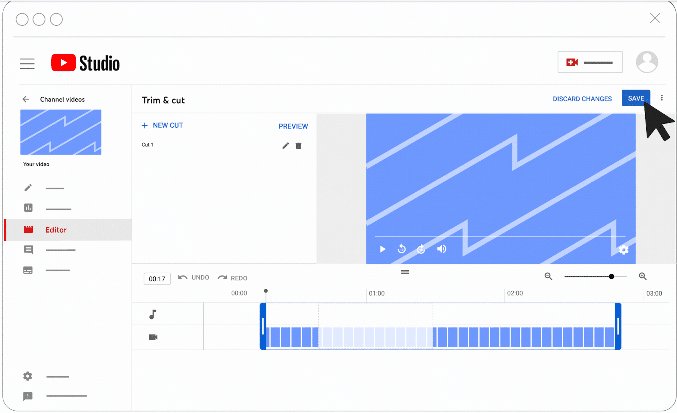 Saving your edited video Youtube Studio