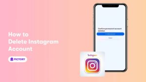 Instagram settings screen showing account deletion option