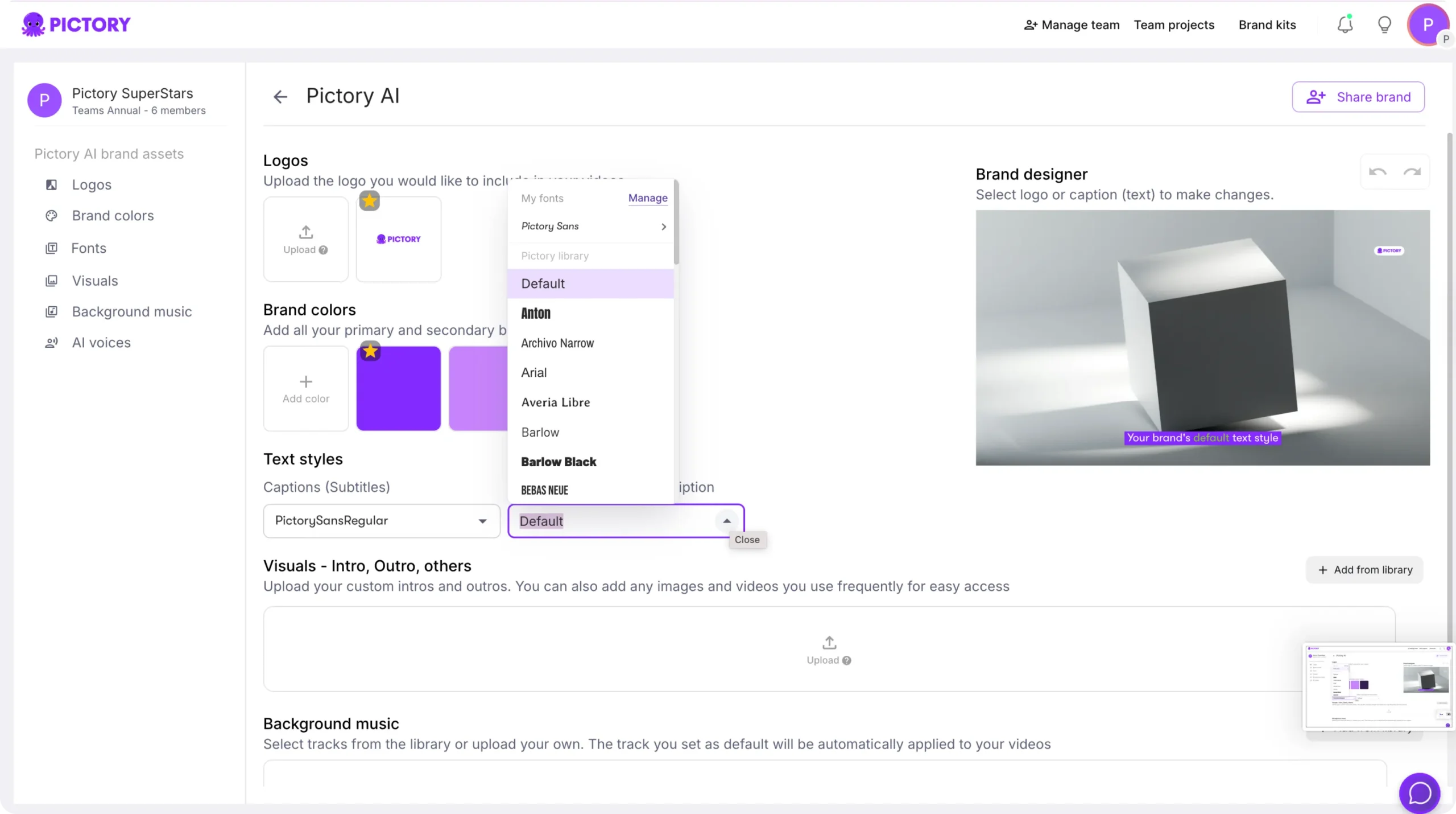 Brand Kit font titles and headings