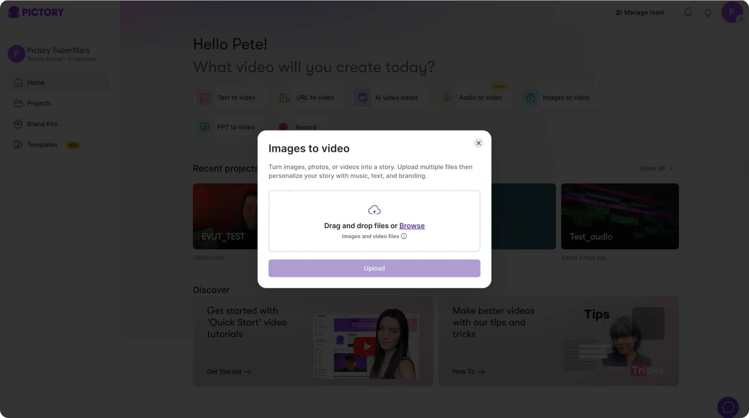 images to video upload