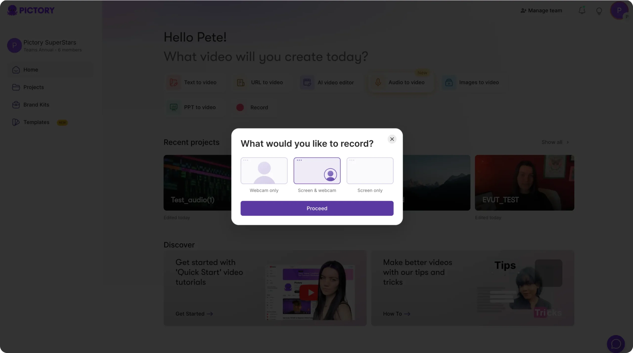 screen recorder prompt