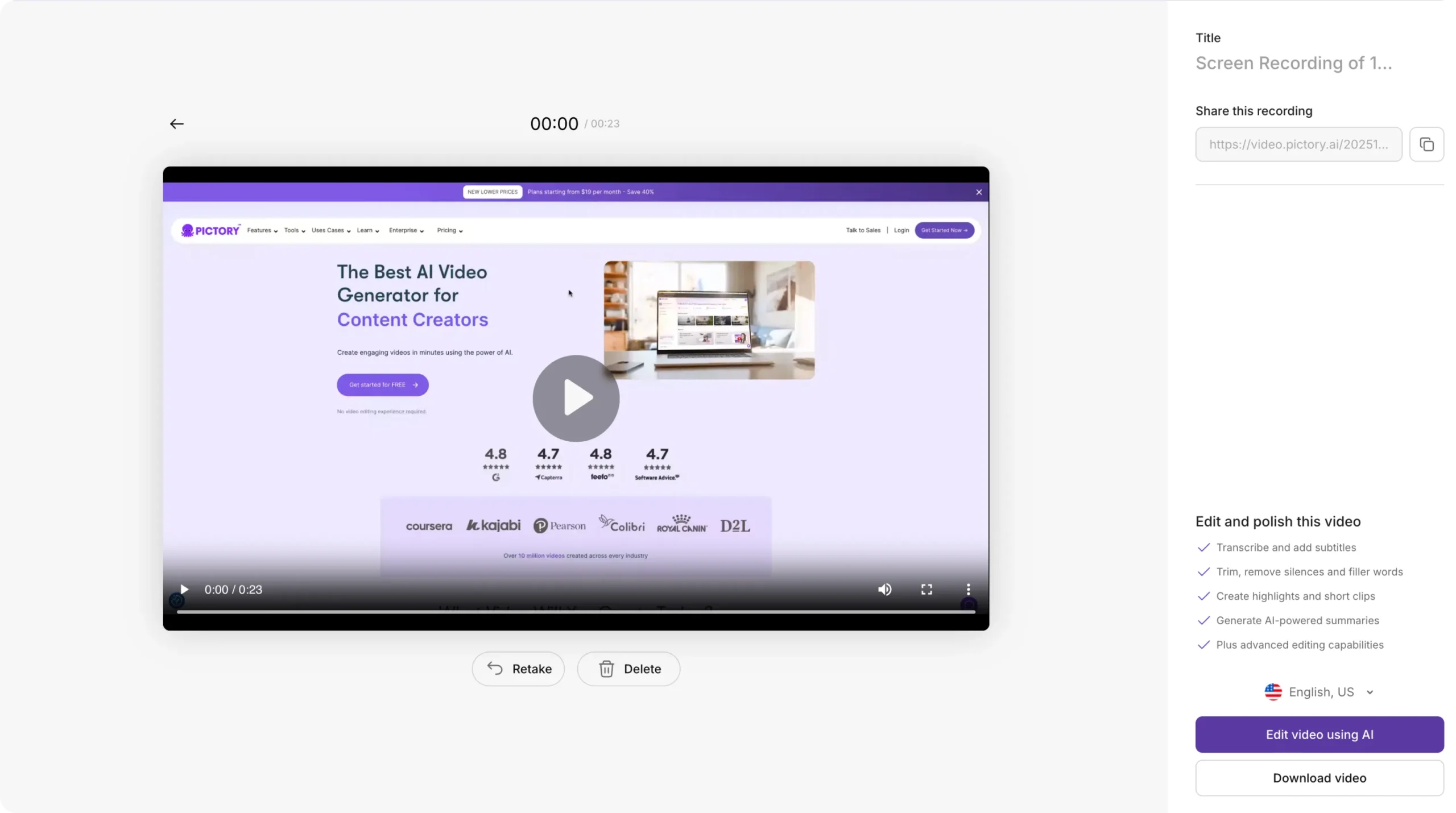 screen recording preview