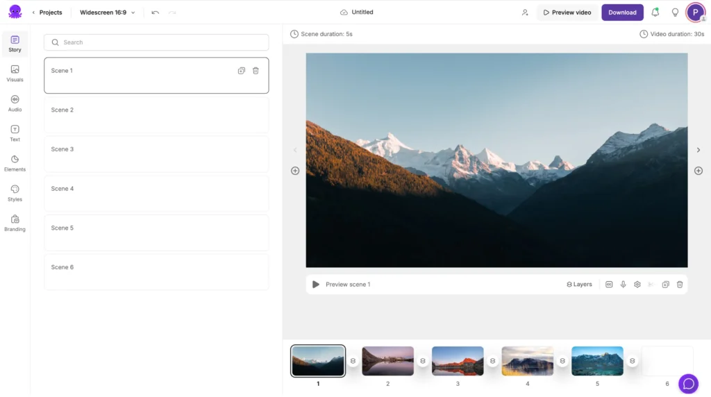 Storyboard video editor