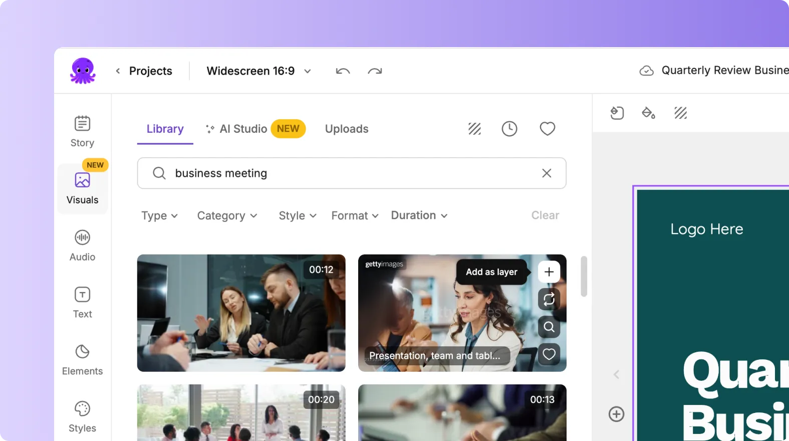 Add visuals as a layer