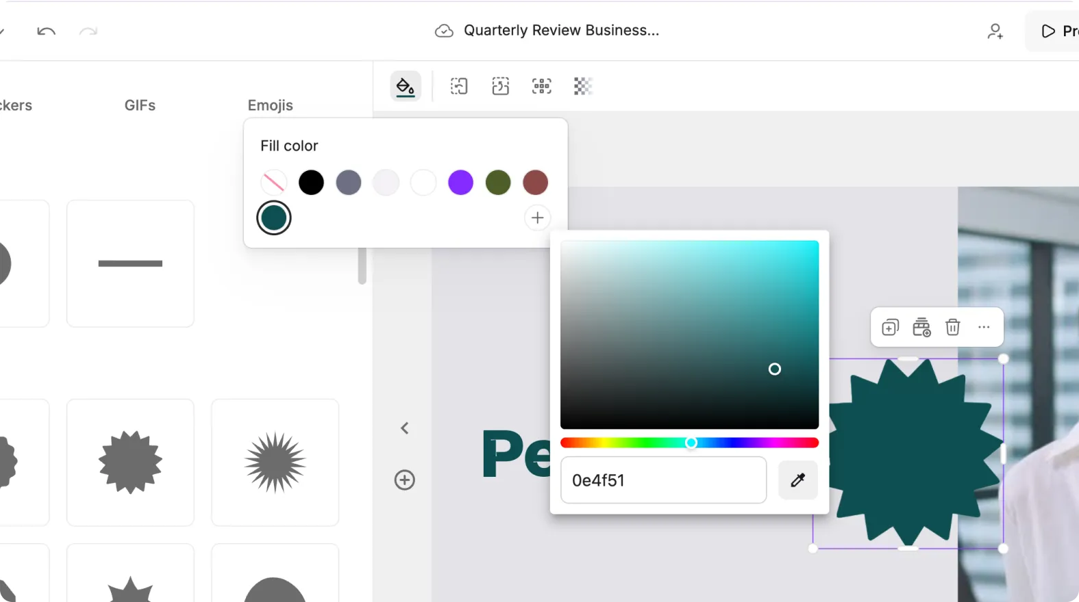Changing the color or position of an element
