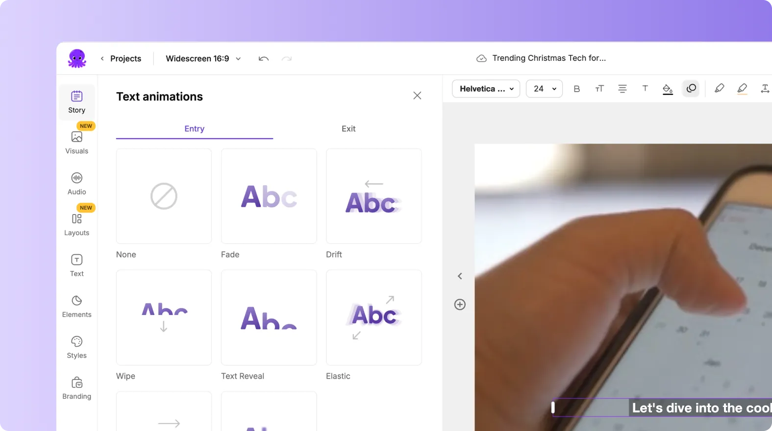 Entry Text animations