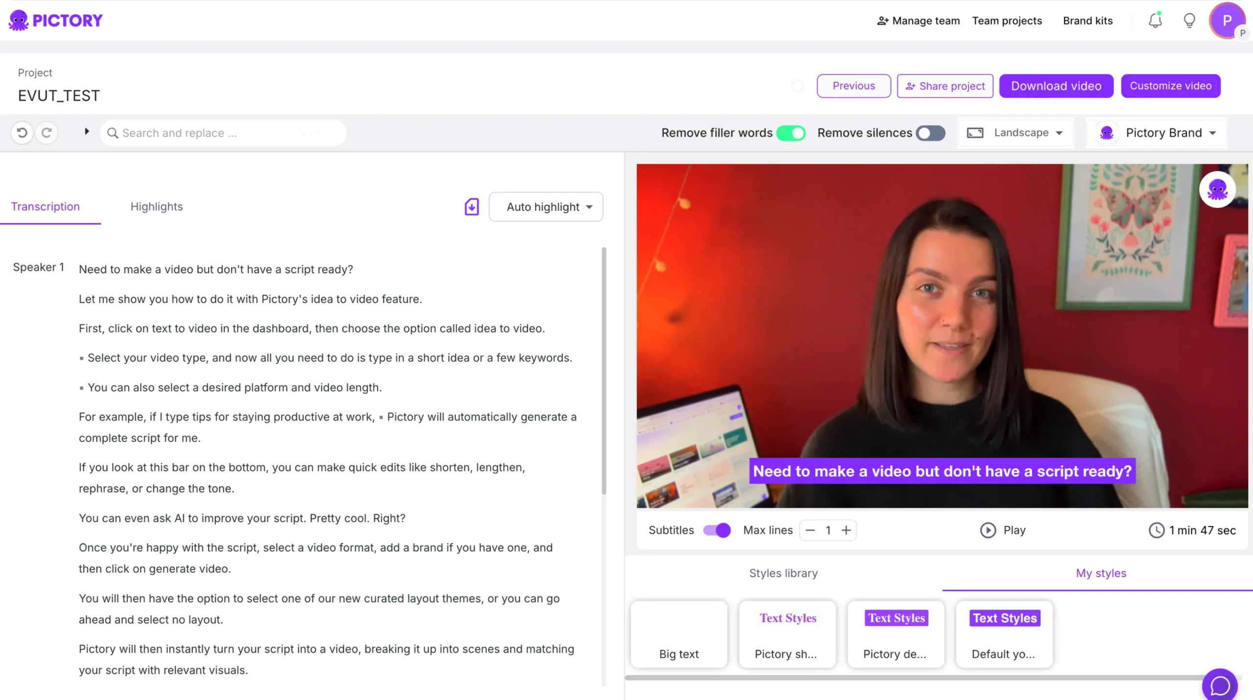 ai video editor full transcript