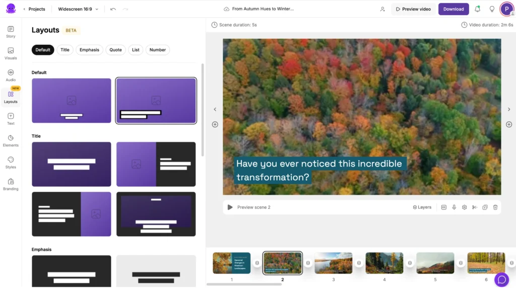 video editor layouts