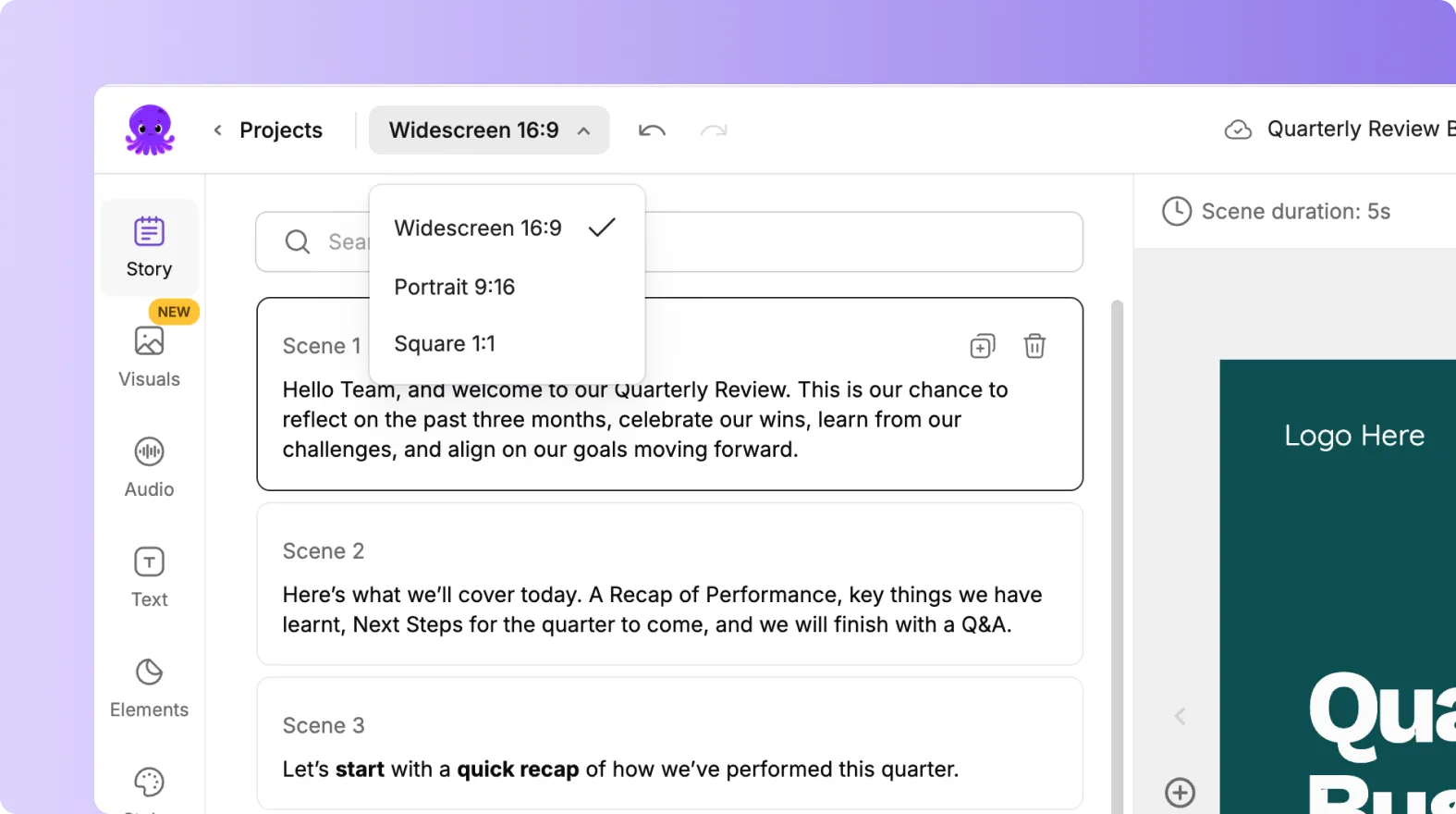reselecting aspect ratio