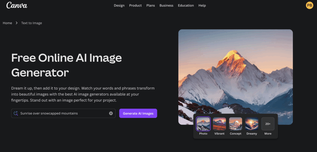 Canva AI Image Generator