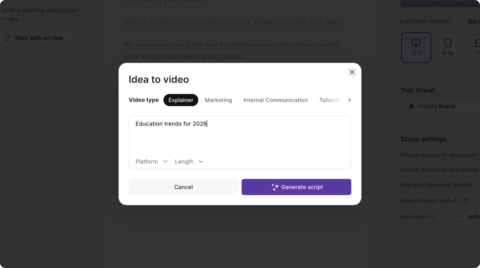 Idea to Video prompt